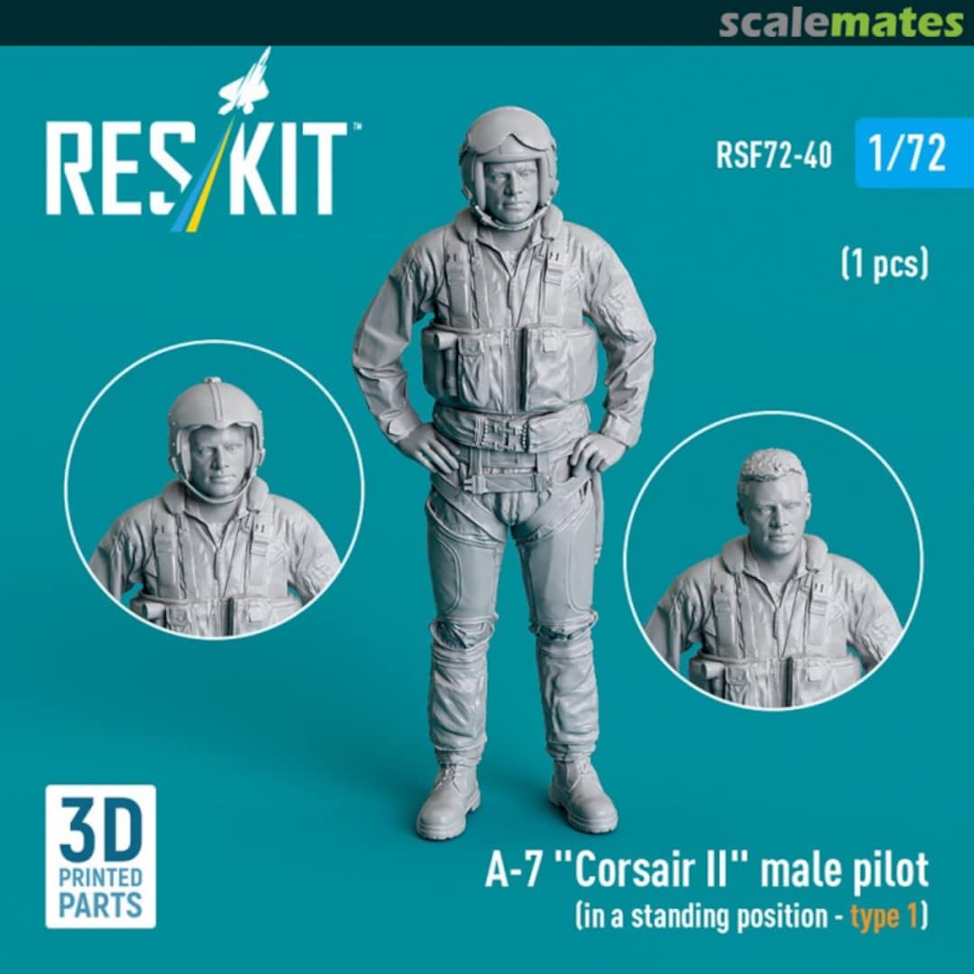 Boxart A-7 Corsair II male pilot (in a standing position - type 1) (1 pcs) RSF72-0040 ResKit Boxart A-7 Corsair II male pilot (in a standing position - type 1) (1 pcs) RSF72-0040 ResKit