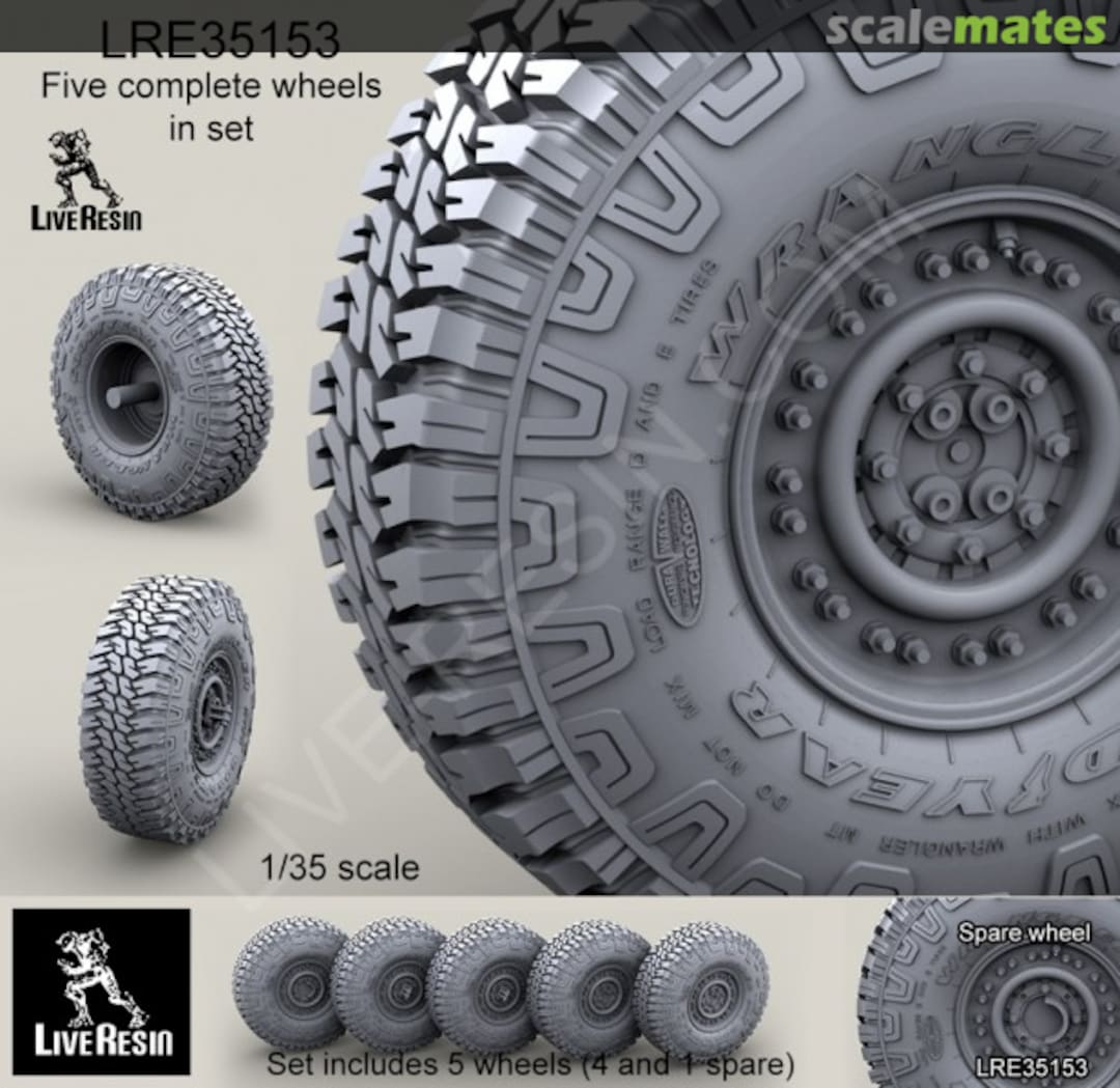 Boxart Wrangler/Good Year 37" MT/R tire and wheels set LRE-35153 Live Resin Boxart Wrangler/Good Year 37" MT/R tire and wheels set LRE-35153 Live Resin