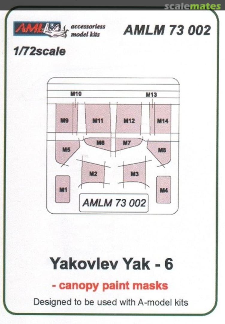 Boxart Yakovlev Yak-6 paint mask AMLM 73 002 AML Boxart Yakovlev Yak-6 paint mask AMLM 73 002 AML
