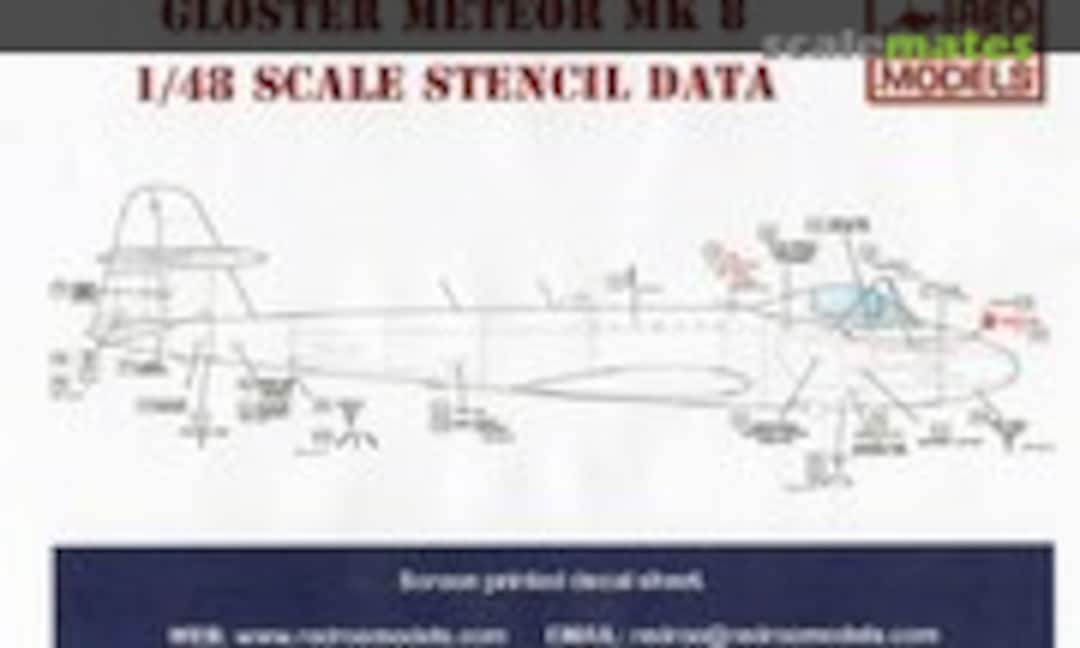 1:48 Gloster Meteor MK.8 Stencil Data (Red Roo Models RRD4860) RRD4860