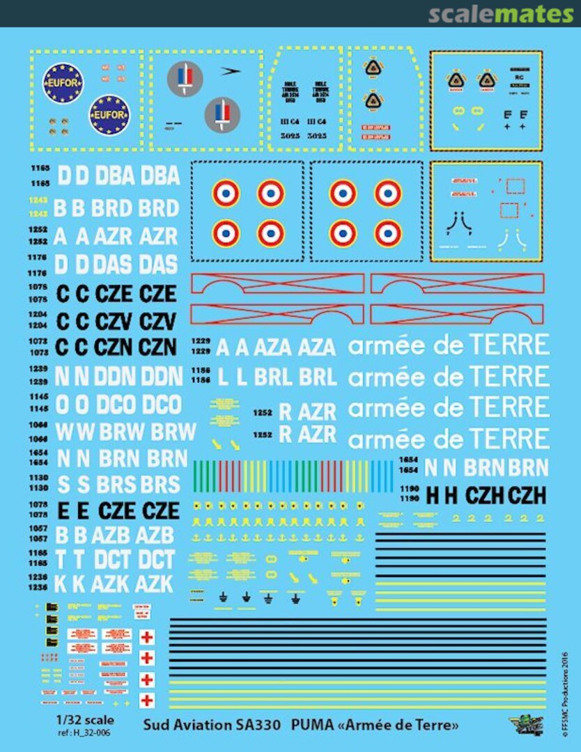 Boxart Sud Aviation SA.330 Puma "Armée de l'air" H_32-006 FFSMC Productions Boxart Sud Aviation SA.330 Puma "Armée de l'air" H_32-006 FFSMC Productions