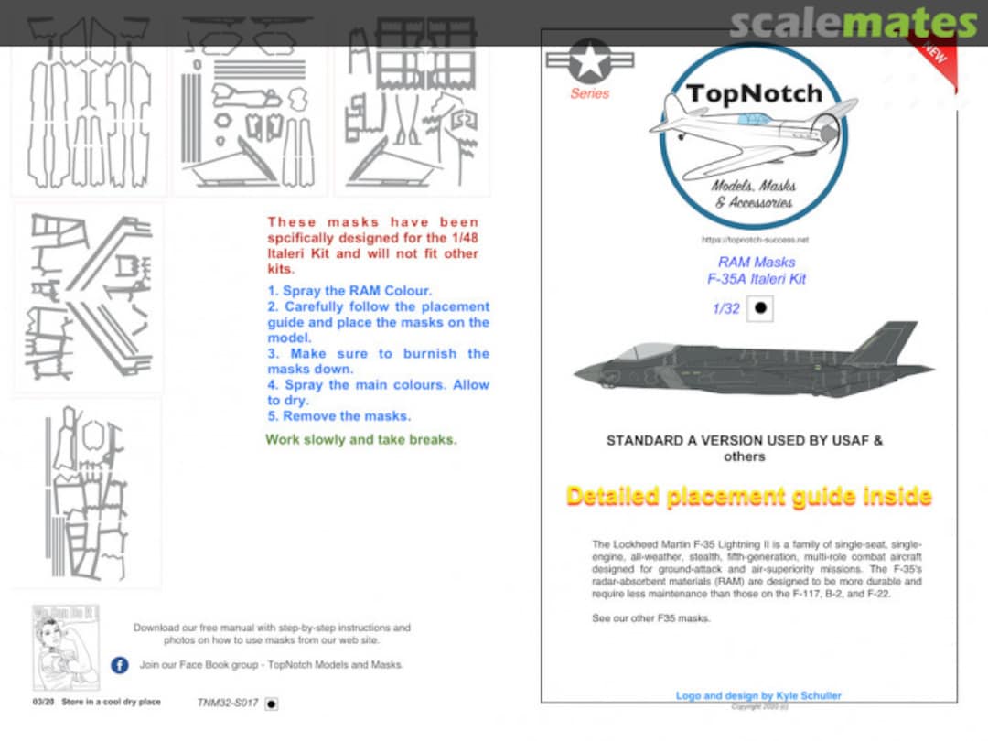 Boxart RAM (Radar-absorbant masks) Masks - Lockheed-Martin F-35A Lightning II. TNM32-S017 TopNotch Boxart RAM (Radar-absorbant masks) Masks - Lockheed-Martin F-35A Lightning II. TNM32-S017 TopNotch