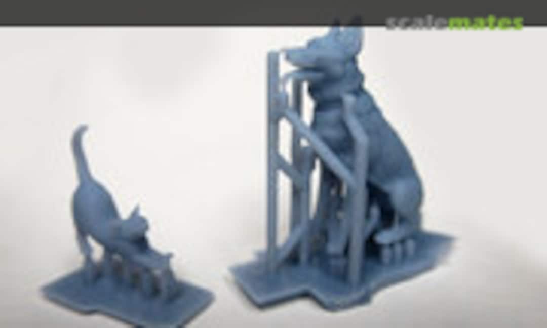 1:35 Tierset Katze und Schäferhund (Modellbau Lasercut MLC35050) MLC35050