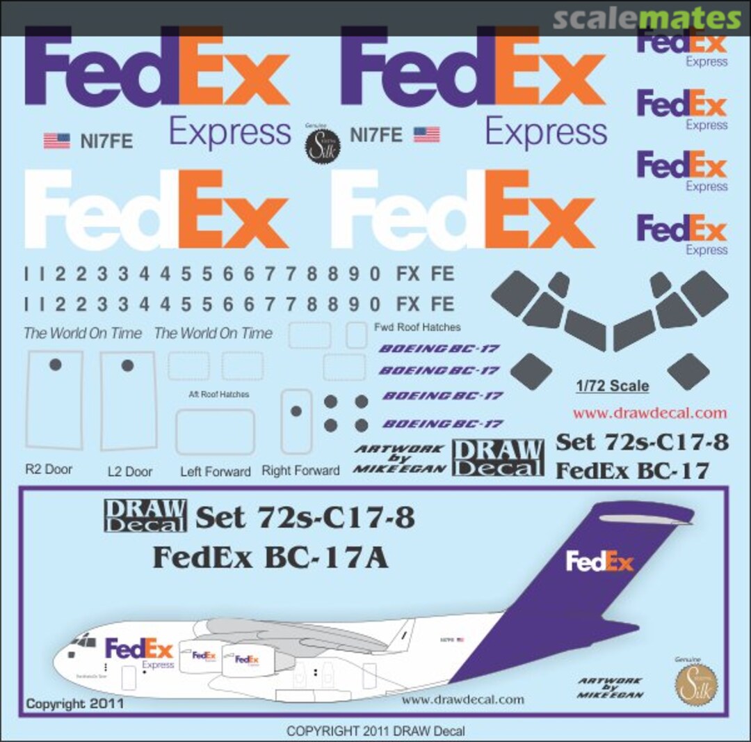 Boxart FedEx BC-17A 72s-C17-8 Draw Decal Boxart FedEx BC-17A 72s-C17-8 Draw Decal