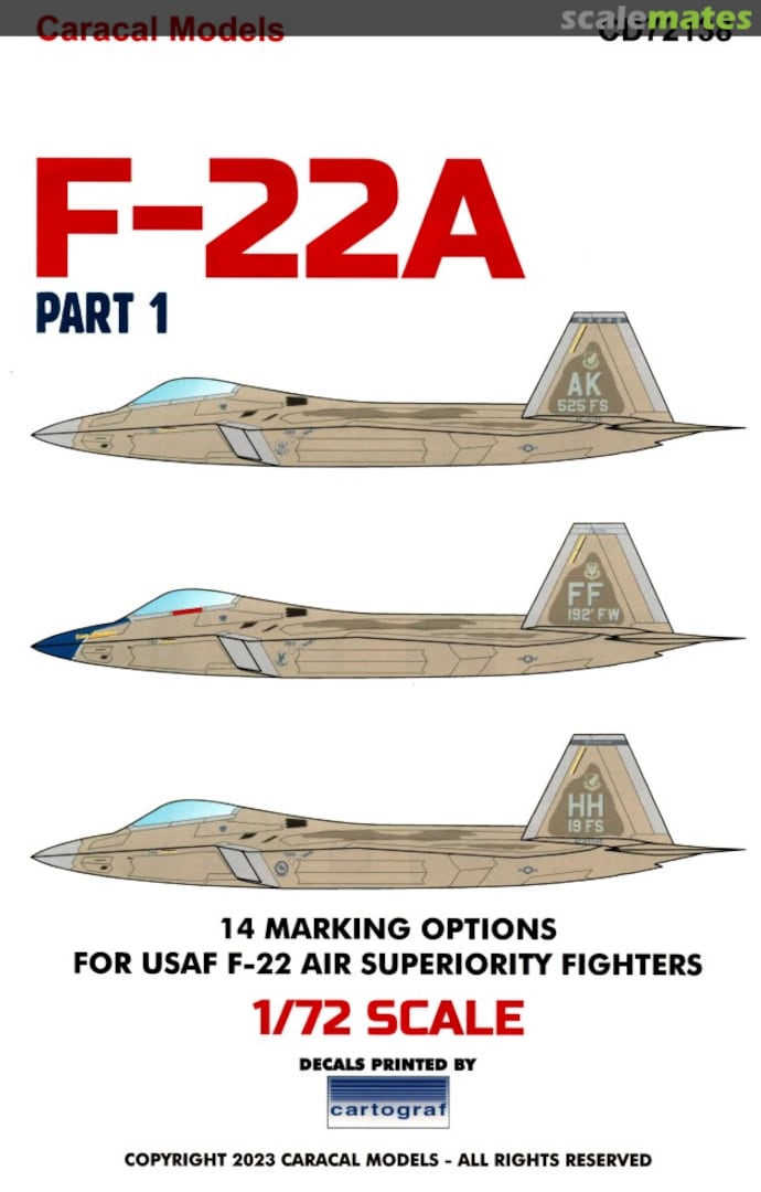 Boxart F-22 Raptor, Part 1 CD72138 Caracal Models Boxart F-22 Raptor, Part 1 CD72138 Caracal Models