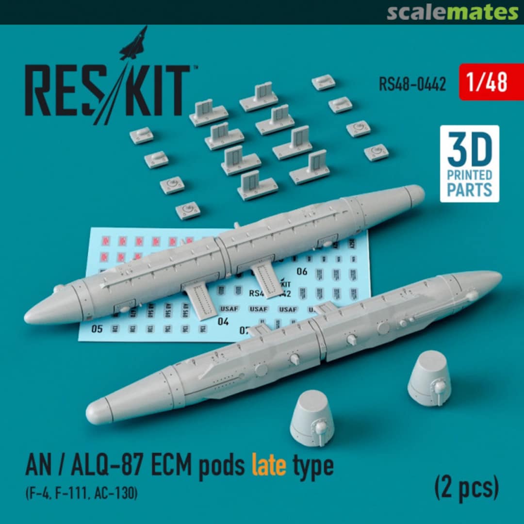 Boxart AN/ALQ-87 ECM pods late type (2 pcs.) (F-4, F-111, AC-130) RS48-0442 ResKit Boxart AN/ALQ-87 ECM pods late type (2 pcs.) (F-4, F-111, AC-130) RS48-0442 ResKit