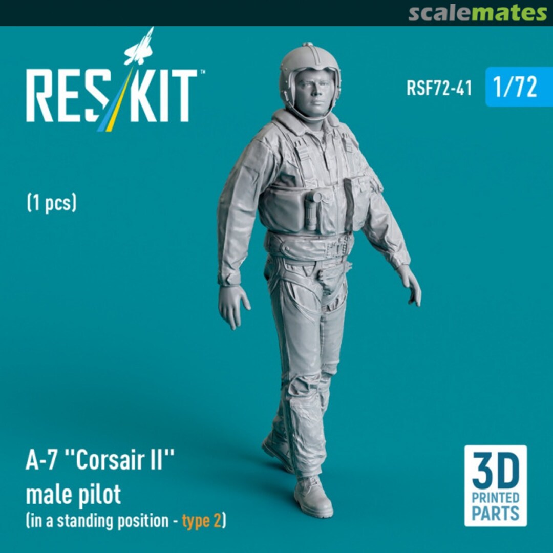Boxart A-7 Corsair II male pilot (in a standing position - type 2) (1 pcs) RSF72-0041 ResKit Boxart A-7 Corsair II male pilot (in a standing position - type 2) (1 pcs) RSF72-0041 ResKit