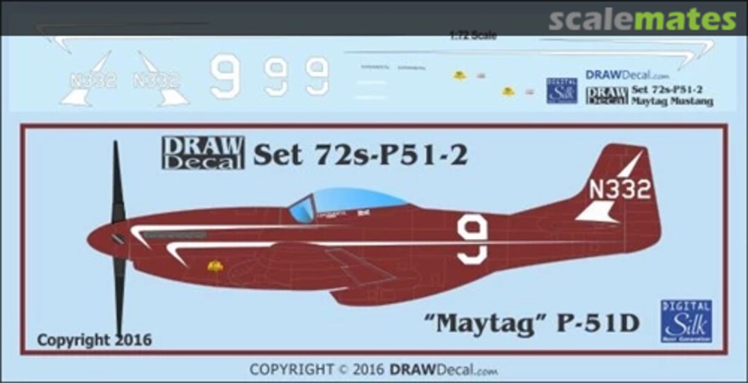 Boxart North American P-51 D - "Maytag" Mustang Racer (Reno 1965) 72-P51-02 Draw Decal Boxart North American P-51 D - "Maytag" Mustang Racer (Reno 1965) 72-P51-02 Draw Decal