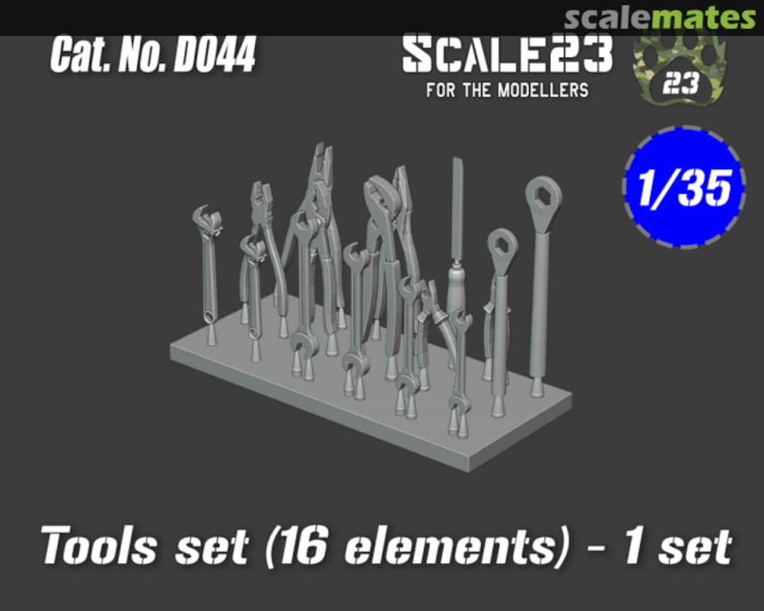 Boxart Tools set (16 elements) 35-D044 Scale23