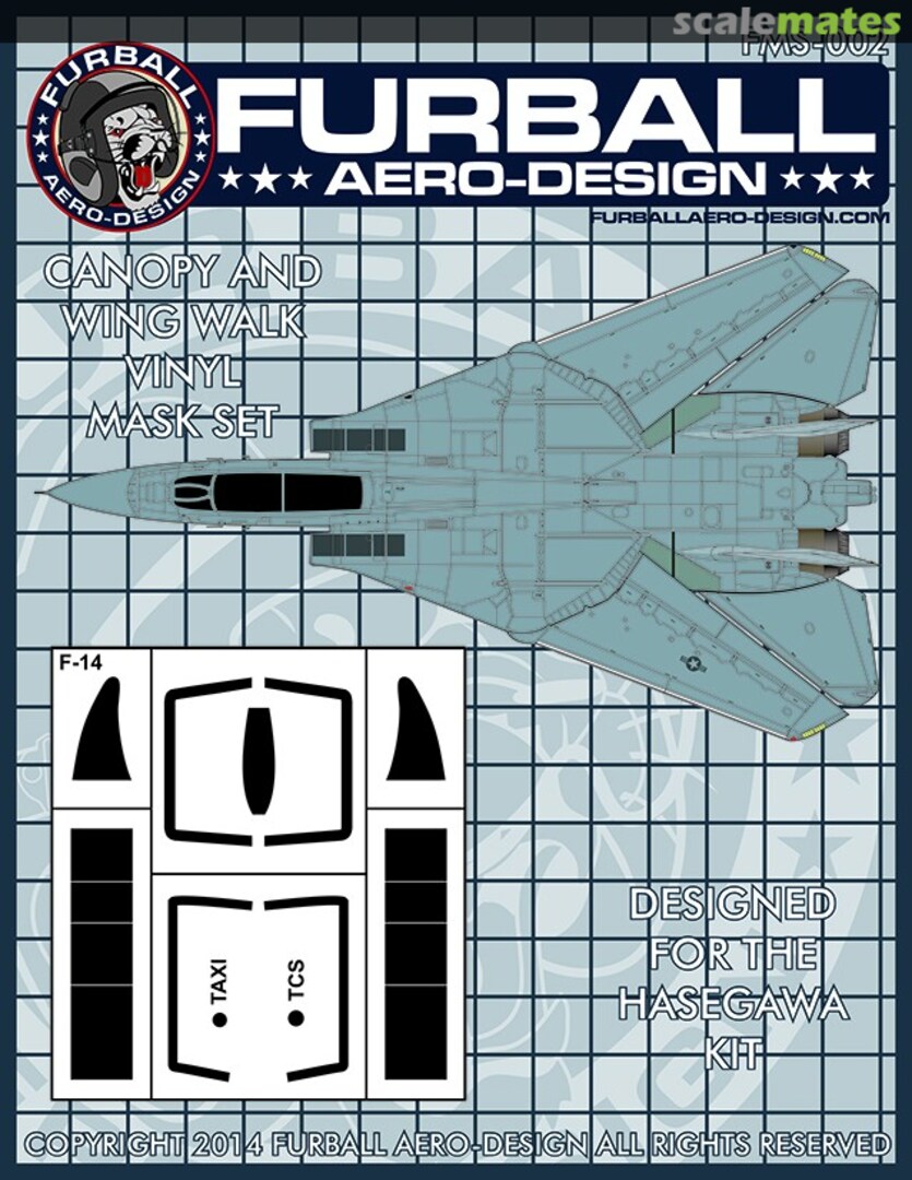 Boxart Canopy & Wing Walk Vinyl Mask Set for F-14 Tomcat FMS-002 Furball Aero-Design