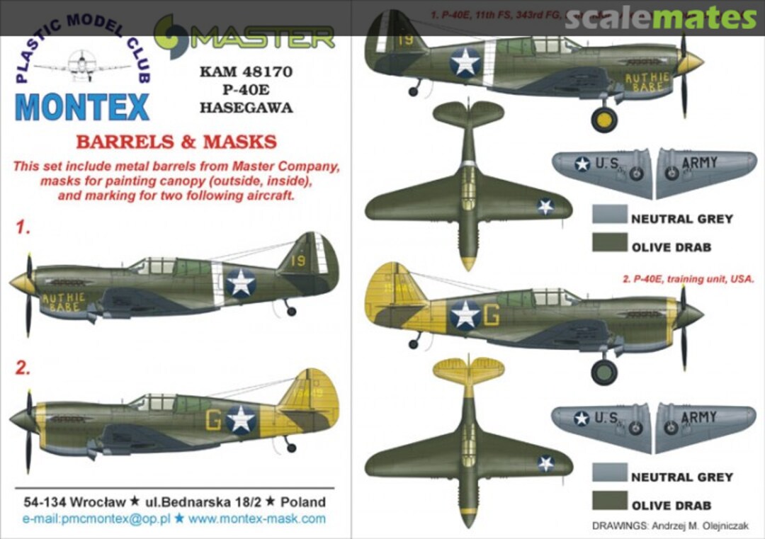 Boxart Curtiss P-40E Warhawk "USAAF" KAM48170 Montex Boxart Curtiss P-40E Warhawk "USAAF" KAM48170 Montex