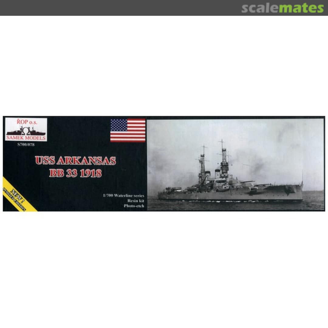 Boxart USS Arkansas BB 33 S700/078 ROP o.s. Samek Models Boxart USS Arkansas BB 33 S700/078 ROP o.s. Samek Models