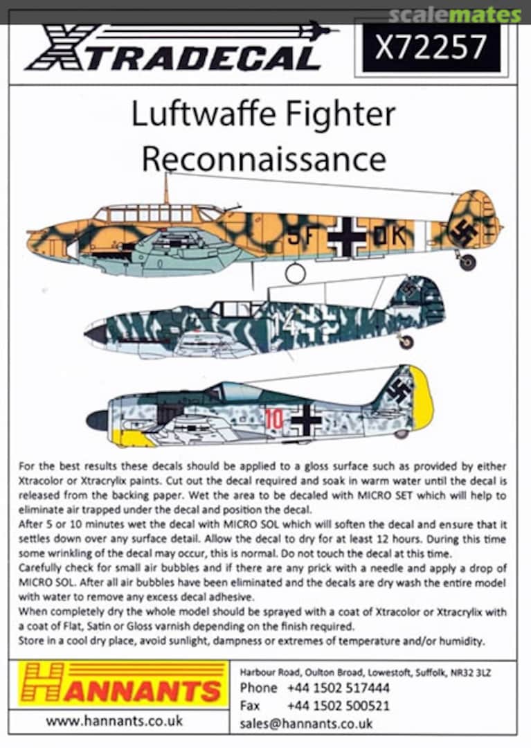 Boxart Luftwaffe Fighter Reconnaissance X72257 Xtradecal Boxart Luftwaffe Fighter Reconnaissance X72257 Xtradecal
