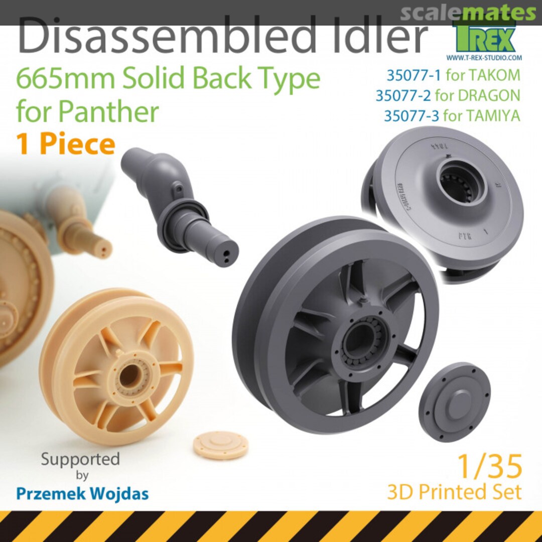 Boxart Disassembled Idler 665mm Solid Back Type for Panther (1 Piece) TR35077-3 T-Rex Studio Boxart Disassembled Idler 665mm Solid Back Type for Panther (1 Piece) TR35077-3 T-Rex Studio