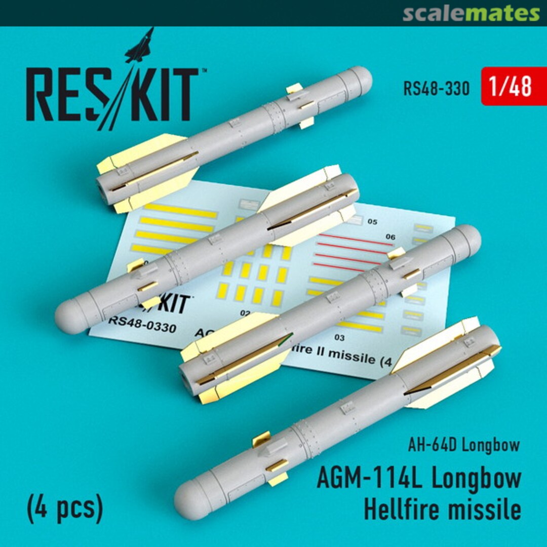 Boxart AGM-114L Longbow Hellfire missiles RS48-0330 ResKit Boxart AGM-114L Longbow Hellfire missiles RS48-0330 ResKit