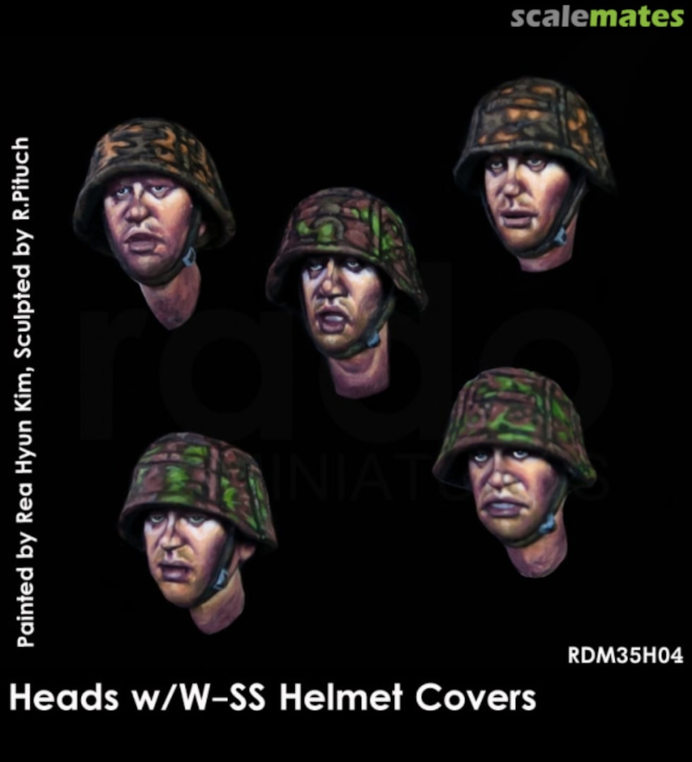 Boxart Headset - 5 Heads Waffen SS Helmets Covers RDM35H04 Rado Miniatures Boxart Headset - 5 Heads Waffen SS Helmets Covers RDM35H04 Rado Miniatures