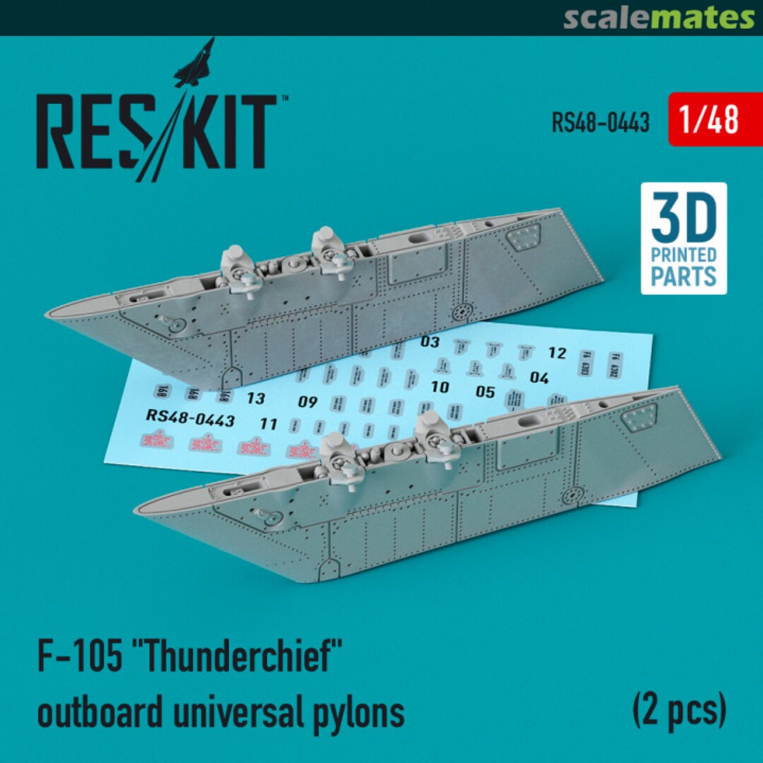Boxart F-105 Thunderchief - Outboard Universal Pylons RS48-0443 ResKit Boxart F-105 Thunderchief - Outboard Universal Pylons RS48-0443 ResKit