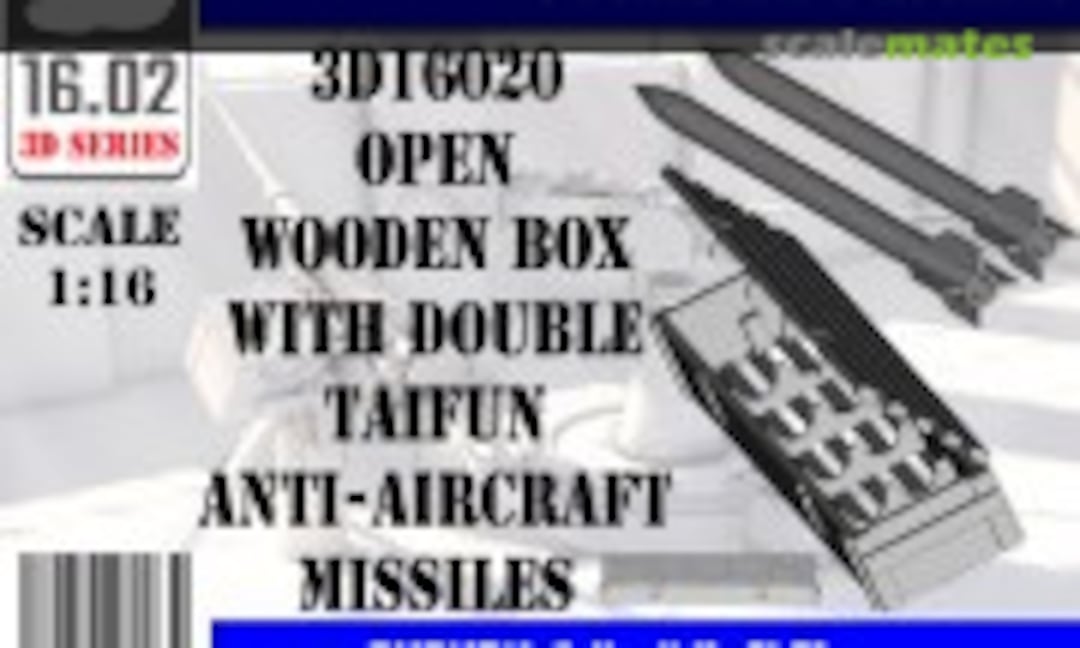 1:16 Open wooden box with double Typhoon anti-aircraft missiles (16.02 3D16020) 3D16020
