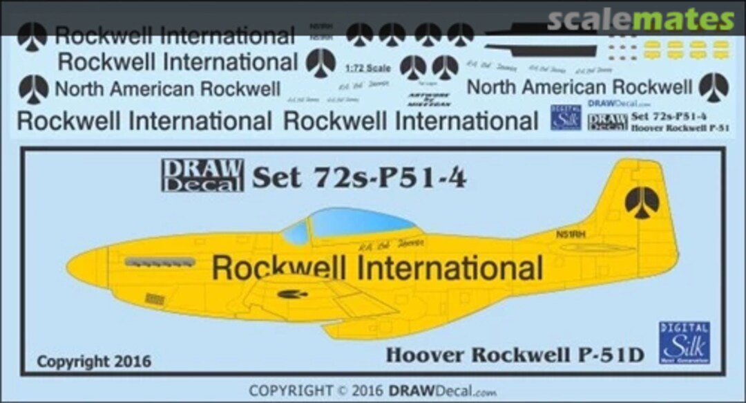 Boxart North American P-51 D - Bob Hoover "Rockwell" 72-P51-04 Draw Decal Boxart North American P-51 D - Bob Hoover "Rockwell" 72-P51-04 Draw Decal