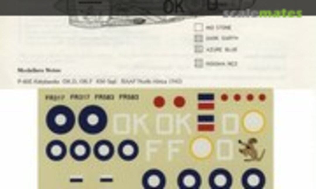 1:72 P-40E Kittyhawk (Aussie Decals A72016) A72016
