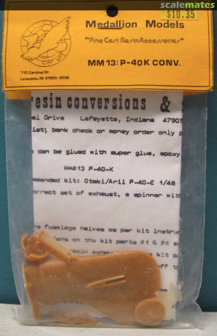 Boxart P-40K Conversion set MM13 Medallion Models Boxart P-40K Conversion set MM13 Medallion Models
