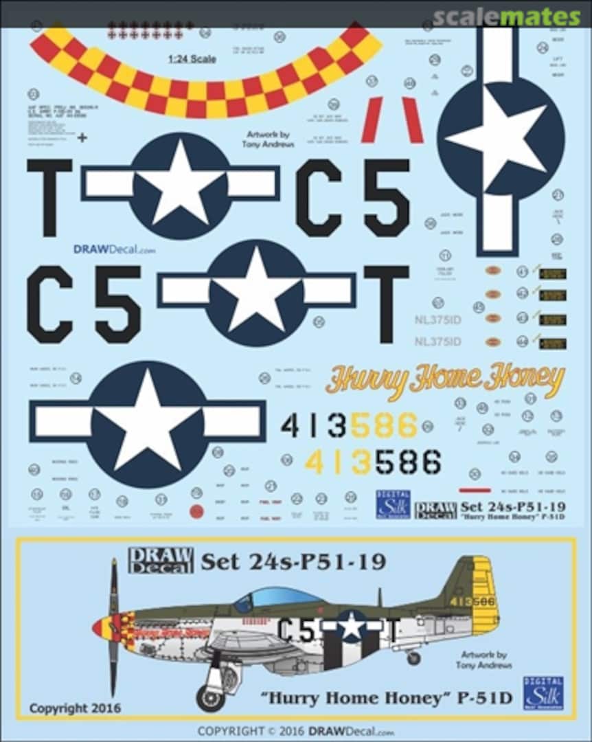 Boxart P-51D "Hurry Home Honey" 24-P51-19 Draw Decal Boxart P-51D "Hurry Home Honey" 24-P51-19 Draw Decal