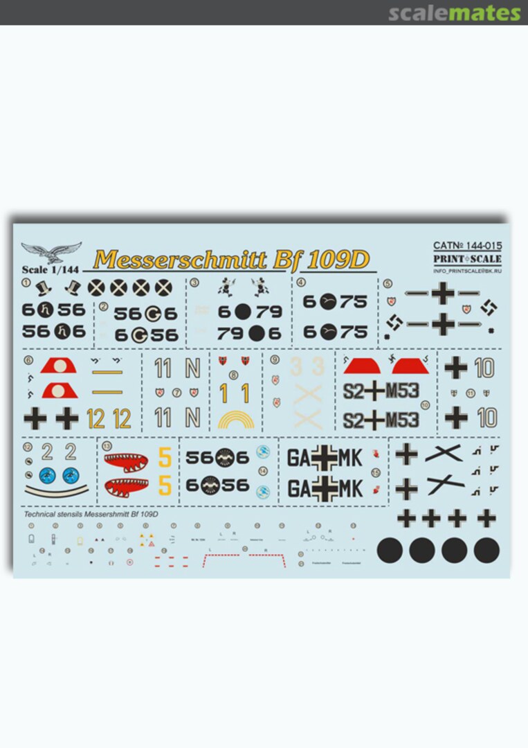 Boxart Decal for Messerschmitt Bf-109 D 144-015 Print Scale