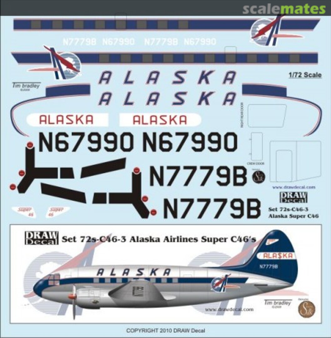 Boxart Curtiss-Wright C-46 72-C46-3 Draw Decal