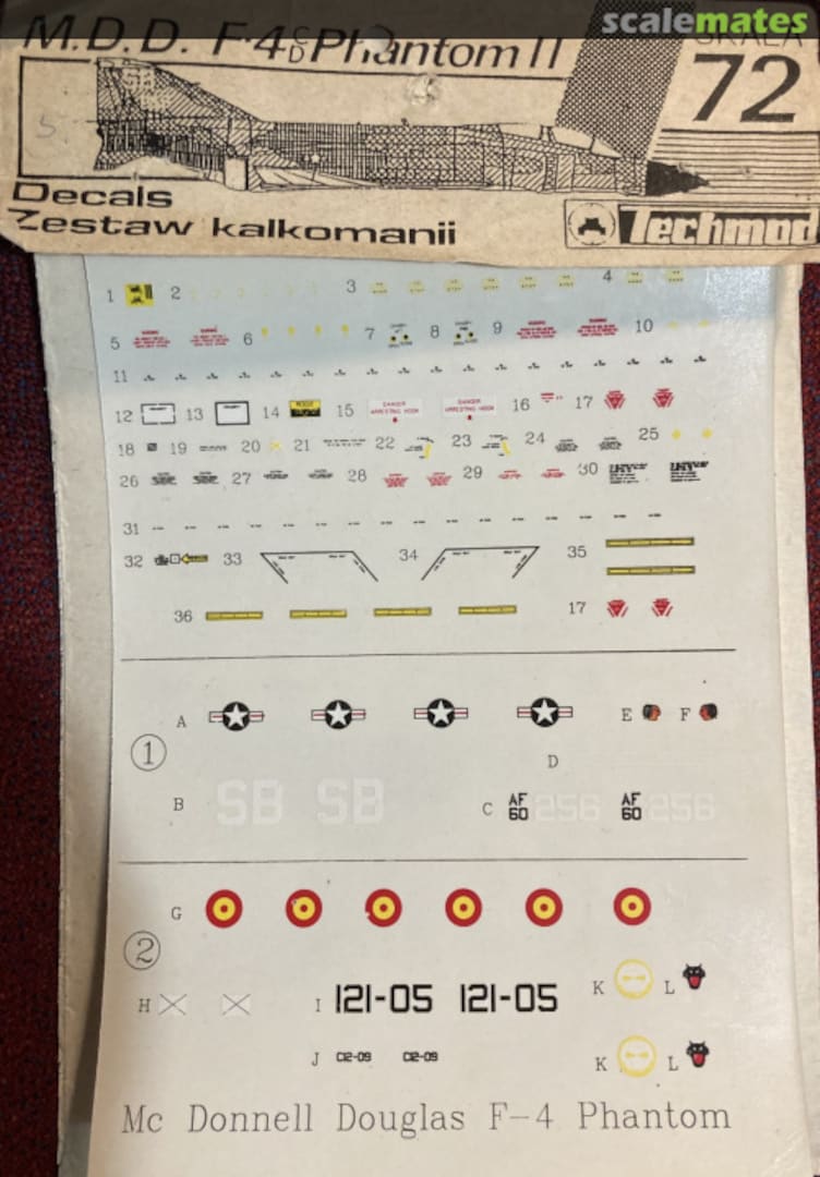 Boxart McDonnell Douglas F-4C/D Phantom II 72103 Techmod Boxart McDonnell Douglas F-4C/D Phantom II 72103 Techmod