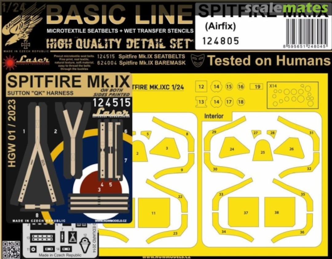 Boxart Spitfire MK.IX, basic line detail set 124805 HGW Models Boxart Spitfire MK.IX, basic line detail set 124805 HGW Models