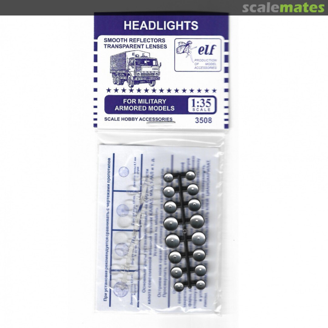 Boxart smooth reflectors transparent lenses 3508 Elf Production of Model Accessories Boxart smooth reflectors transparent lenses 3508 Elf Production of Model Accessories