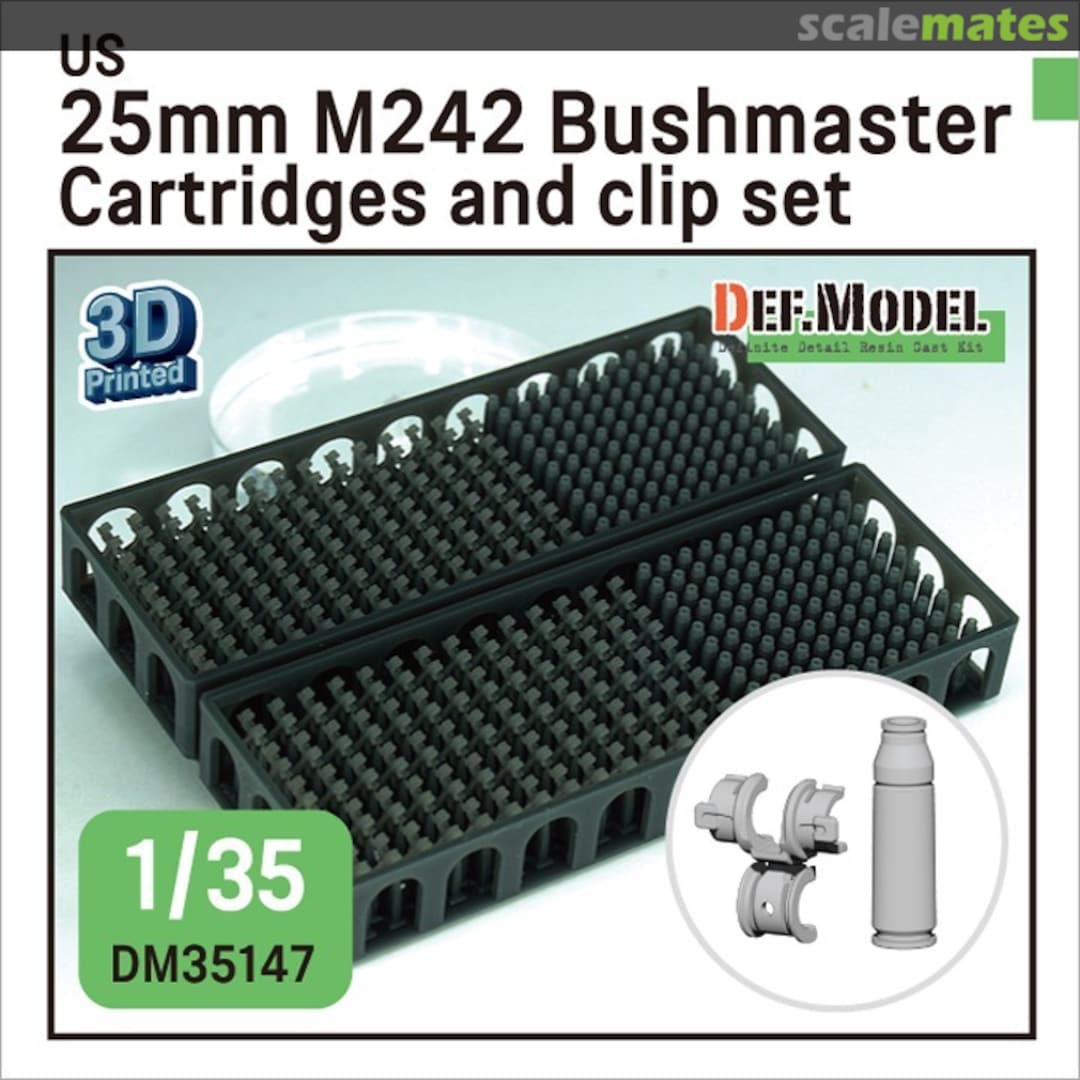 Boxart US M242 25mm Bushmaster Cartridges and clip set DM35147 Def.Model Boxart US M242 25mm Bushmaster Cartridges and clip set DM35147 Def.Model