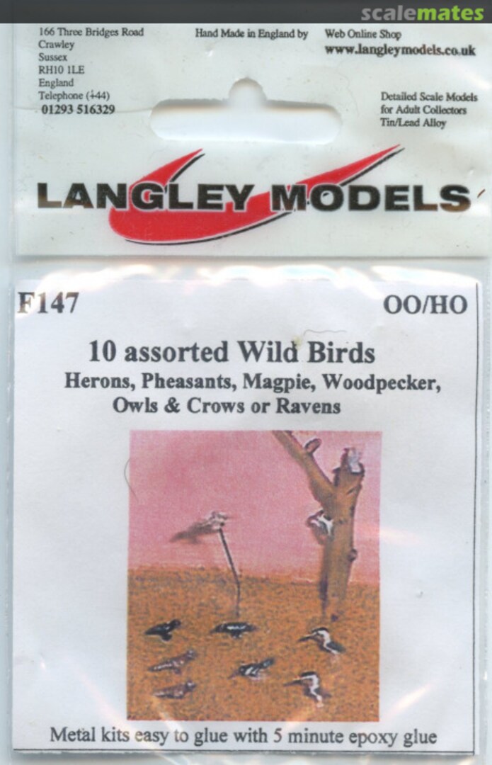 Boxart 10 assorted Wild Birds F147 Langley Models Boxart 10 assorted Wild Birds F147 Langley Models