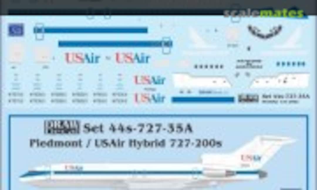 1:144 Piedmont / USAir Hybrid 727-200s (Draw Decal 44-727-35A) 44-727-35A