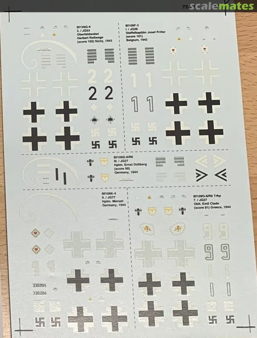 Boxart Bf 109 F-3, Bf 109 G-6, Bf 109 K-4 72-724 SuperScale International Boxart Bf 109 F-3, Bf 109 G-6, Bf 109 K-4 72-724 SuperScale International