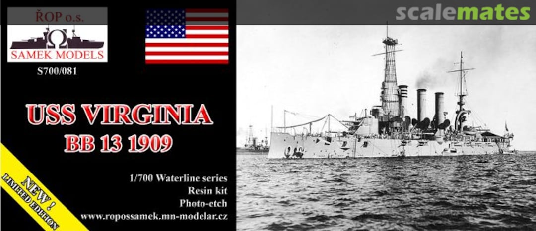 Boxart USS Virginia BB 13 S700/081 ROP o.s. Samek Models Boxart USS Virginia BB 13 S700/081 ROP o.s. Samek Models