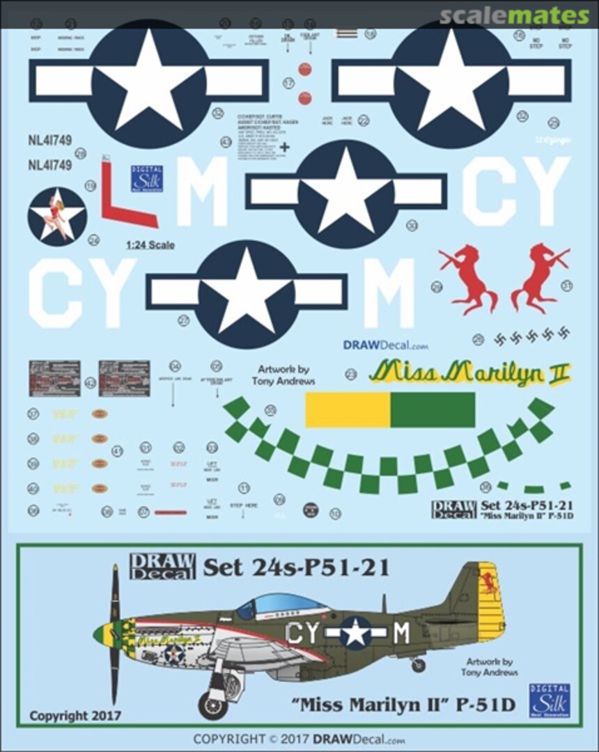 Boxart P-51D "Miss Marilyn II" 24-P51-21 Draw Decal Boxart P-51D "Miss Marilyn II" 24-P51-21 Draw Decal