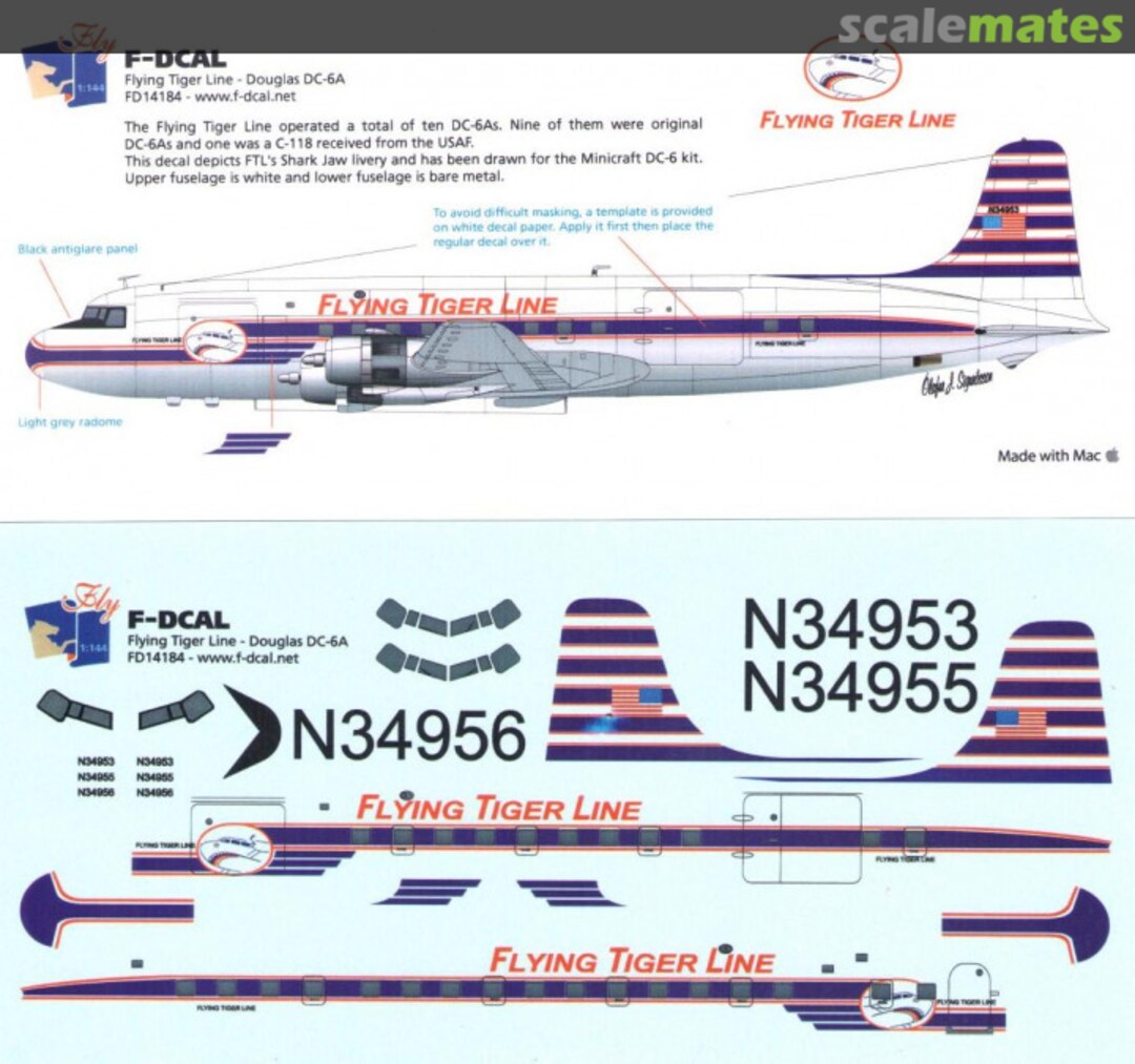 Boxart Flying Tiger Line - Douglas DC-6A FD14184 F-DCAL