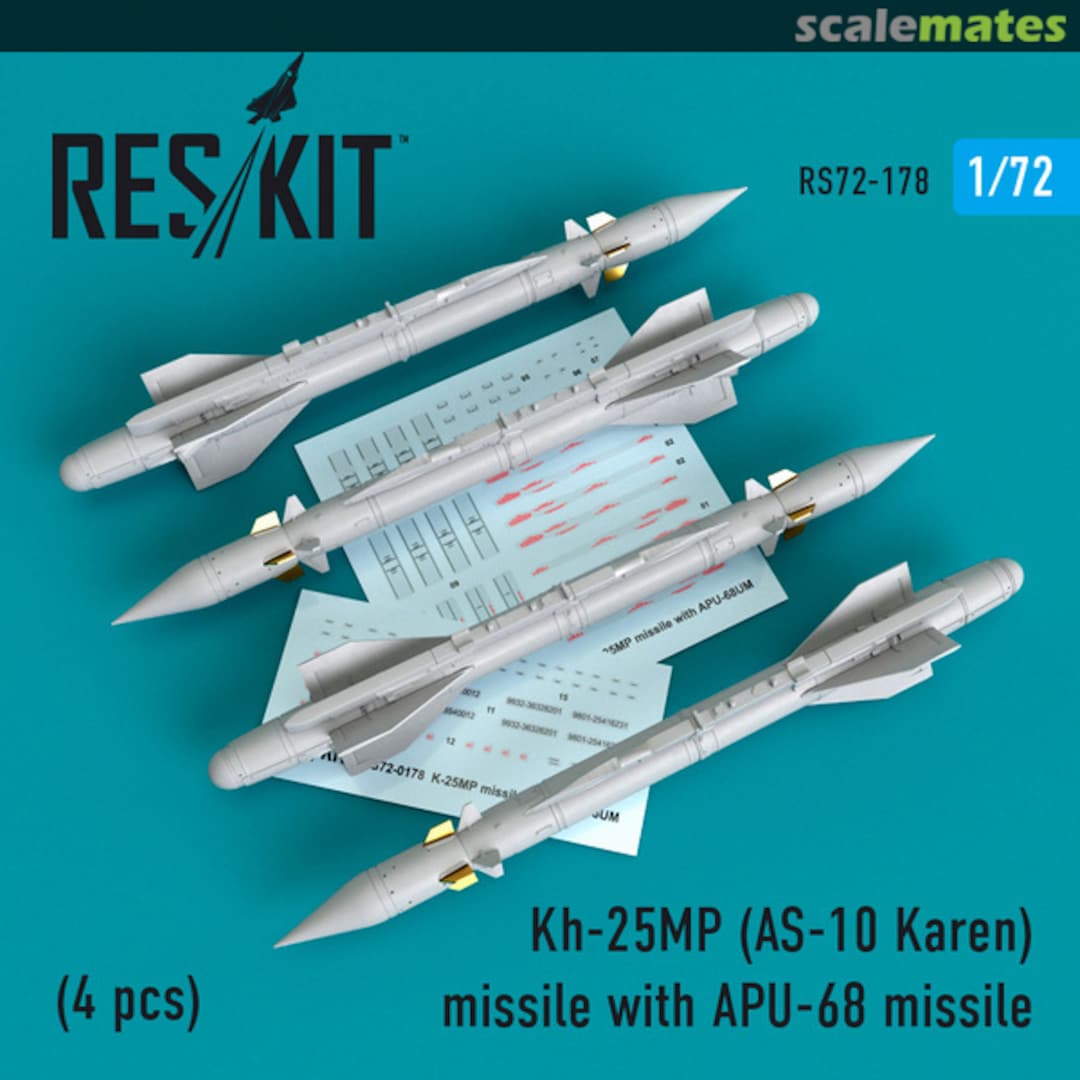 Boxart Kh-25MP (AS-10 Karen) missile w/APU-68 RS72-0178 ResKit Boxart Kh-25MP (AS-10 Karen) missile w/APU-68 RS72-0178 ResKit