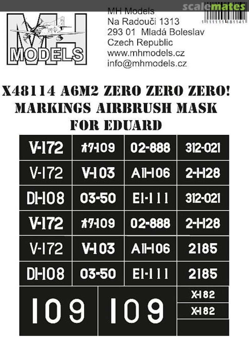 Boxart A6M2 Zero Zero Zero! Markings Airbrush Mask X48114 MH Models Boxart A6M2 Zero Zero Zero! Markings Airbrush Mask X48114 MH Models