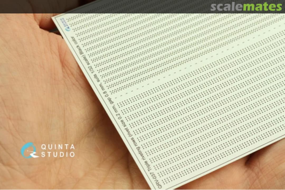 Contents Triple riveting rows (rivet size 0.20 mm, gap 0.8 mm, suits 1/32 scale), Black color, total length 3.7 m/12 ft QRV-037 Quinta Studio