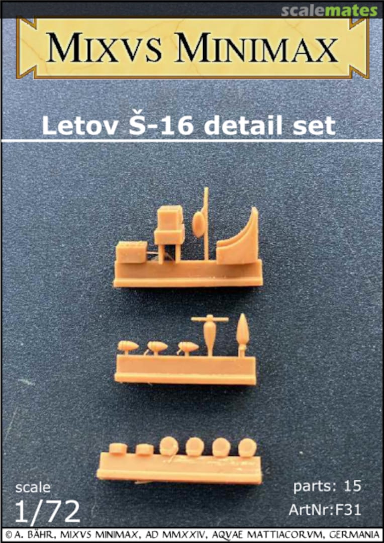 Boxart Letov Š-16 detail set F31 Mixvs Minimax