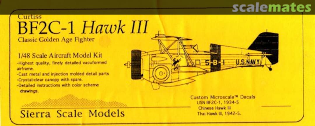 Boxart Curtiss BF2C-1 Hawk III 48-45 Sierra Scale Models Boxart Curtiss BF2C-1 Hawk III 48-45 Sierra Scale Models