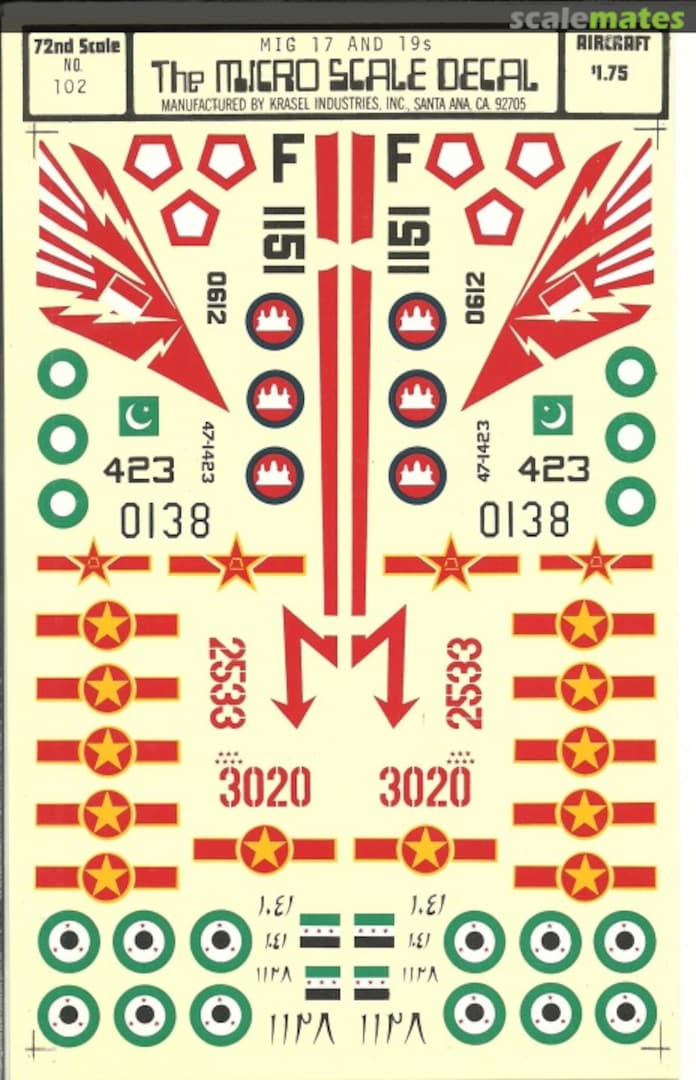 Boxart MiG-17 and 19s 72-102 Microscale Boxart MiG-17 and 19s 72-102 Microscale