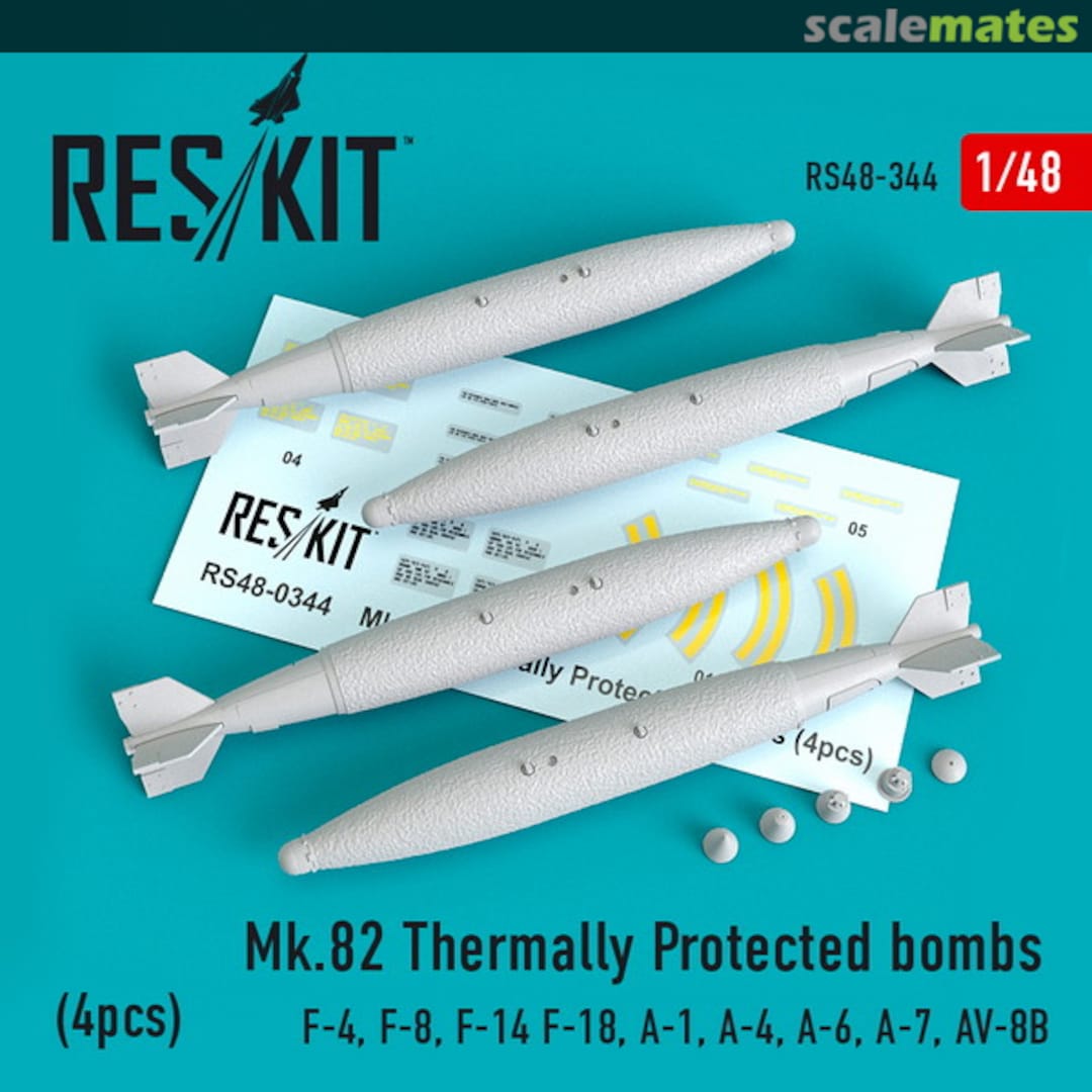 Boxart Mk.82 thermally protected bombs (4pcs)(F-4, F-8, F-14 F-18, A-1, A-4, A-6, A-7, AV-8B) RS48-0344 ResKit Boxart Mk.82 thermally protected bombs (4pcs)(F-4, F-8, F-14 F-18, A-1, A-4, A-6, A-7, AV-8B) RS48-0344 ResKit