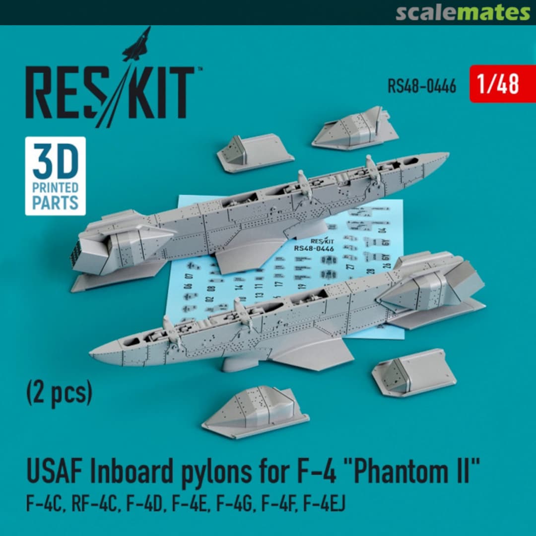 Boxart USAF F-4 Phantom II inboard pylons (2 pcs.) (F-4С, RF-4С, F-4D, F-4Е, F-4G, F-4F, F-4EJ) (3D printing) RS48-0446 ResKit Boxart USAF F-4 Phantom II inboard pylons (2 pcs.) (F-4С, RF-4С, F-4D, F-4Е, F-4G, F-4F, F-4EJ) (3D printing) RS48-0446 ResKit