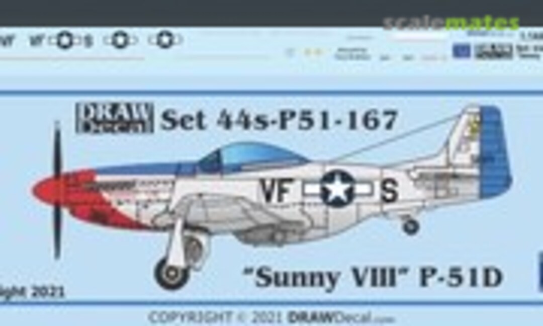 1:144 “Sunny VIII” P-51D (Draw Decal 44-P51-167) 44-P51-167