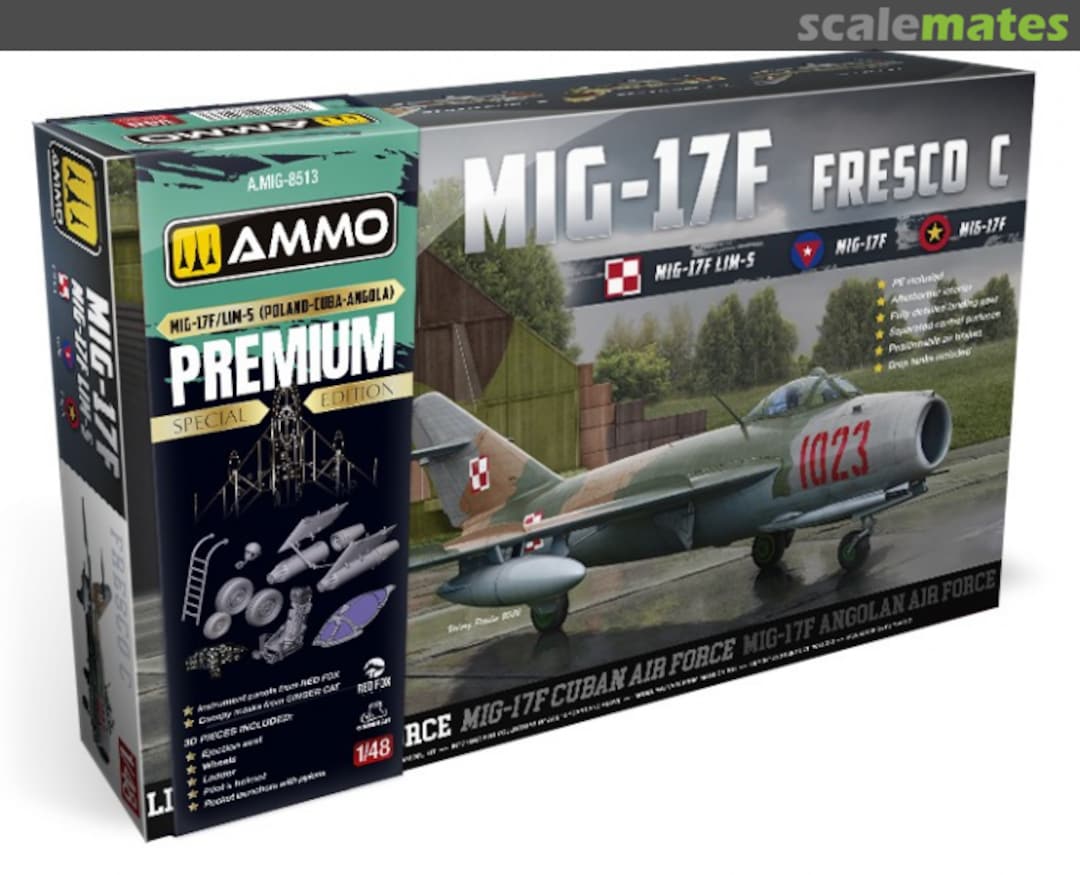 Boxart Mig-17F / LIM-5 Poland-Cuba-Angola A.MIG-8513 Ammo by Mig Jimenez Boxart Mig-17F / LIM-5 Poland-Cuba-Angola A.MIG-8513 Ammo by Mig Jimenez