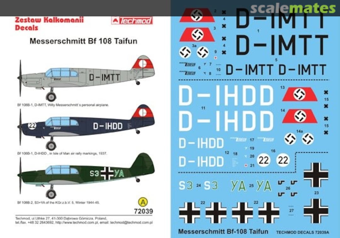 Boxart Messerschmitt Bf 108 Taifun 72039 Techmod Boxart Messerschmitt Bf 108 Taifun 72039 Techmod