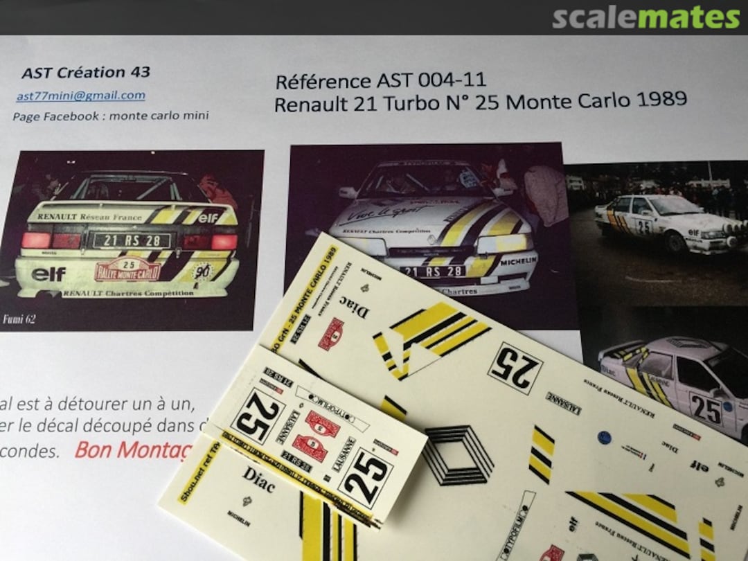Boxart Renault 21 Turbo "Diac" AST 004-11 AST Création 43 Boxart Renault 21 Turbo "Diac" AST 004-11 AST Création 43